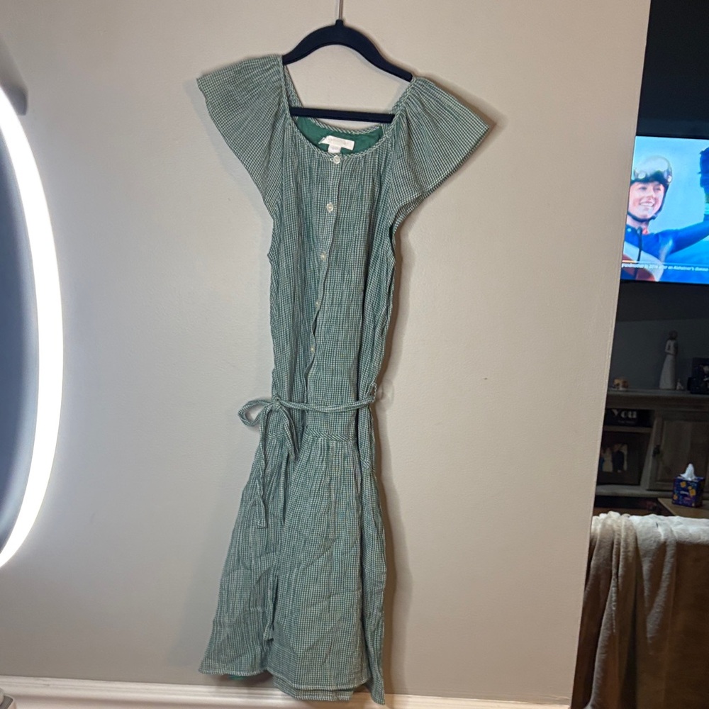 Adorable Green and white seersucker Dress